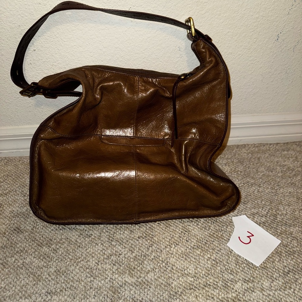 HOBO BRAND  brown leather bag with Floral Interior